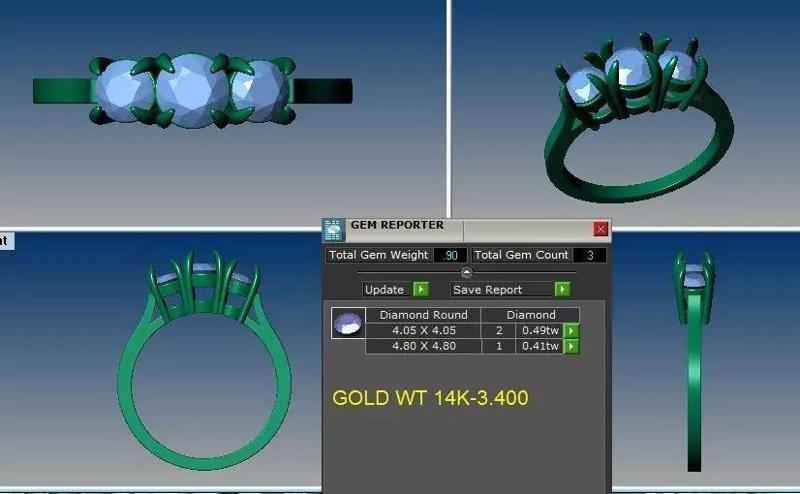 3 stones engagement ring