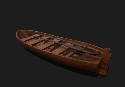 Wooden 34ft Boat, dinghy, yawl 18th Century, incl. Rudders