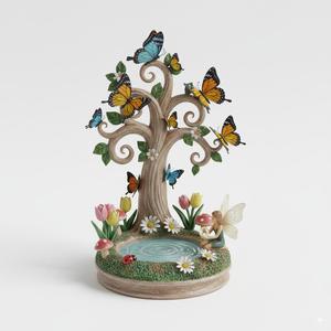 Elegant Butterfly Garden Figurine | Delicate Nature Decor 3D Print Model