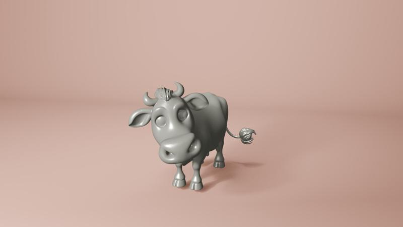 Cute Cartoon Cow 3D Model STL File - Adorable Farm Animal for 3D Printing