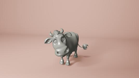 Cute Cartoon Cow 3D Model STL File - Adorable Farm Animal for 3D Printing