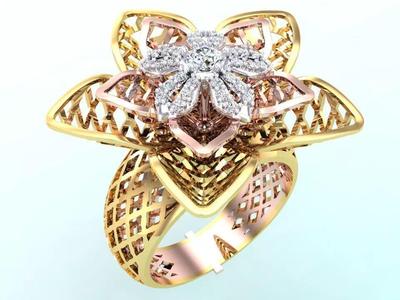 Mesh flower ring - Italian rings - Womens Rings - N6544