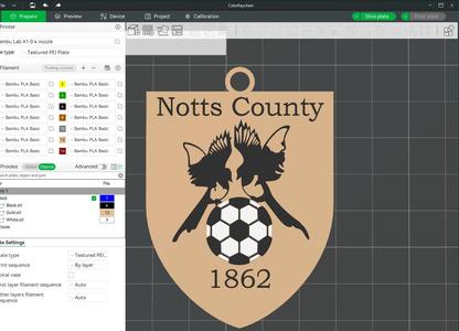 EFL League Two Notts County Keychain Shield color printable and renderable