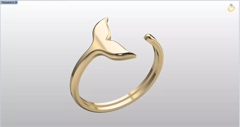 minimal ring with fish tail