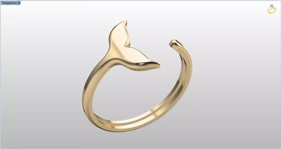 minimal ring with fish tail