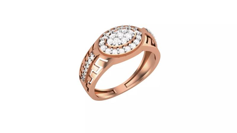 Mens Groom Gents Diamond Ring 3dm stl obj mtl 3mf glb