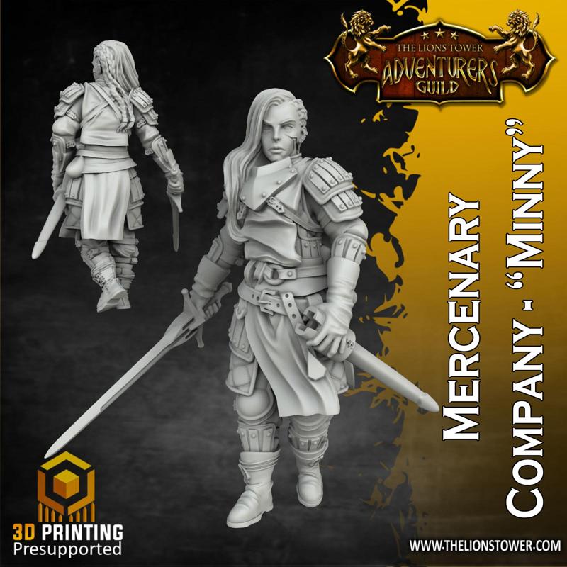 Mercenary Company - Minny (32mm scale, Pre-supported miniature)