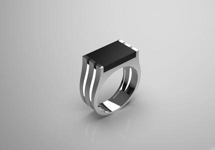 Modern man ring with black onyx model mr0101