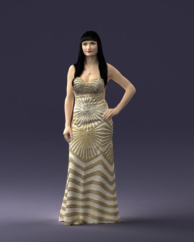 000026 Golden dress