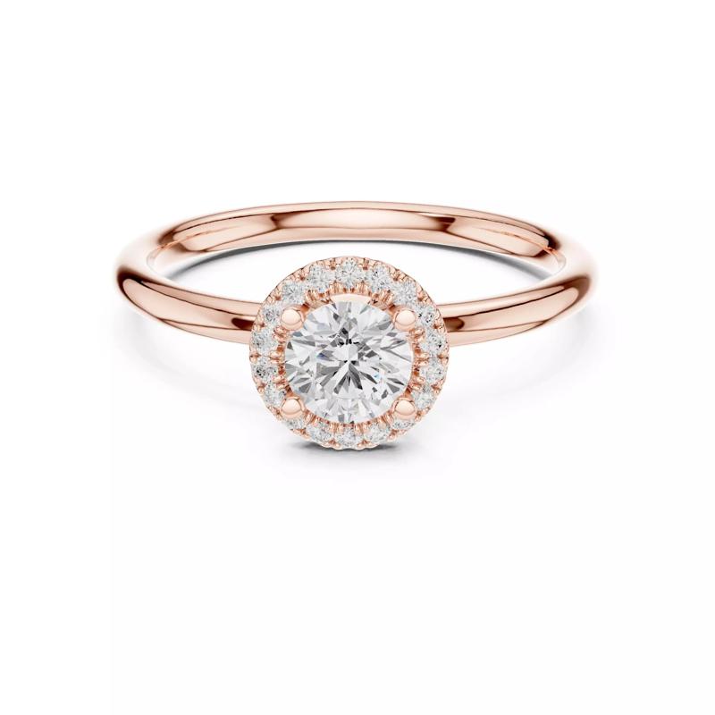 Round Cut Halo Dainty Engagement Wedding Ring 3DM STL Video