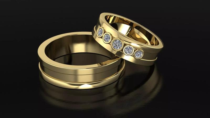 Ring 8 two gold wedding rings