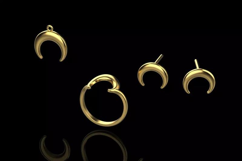 ring earrings pendant