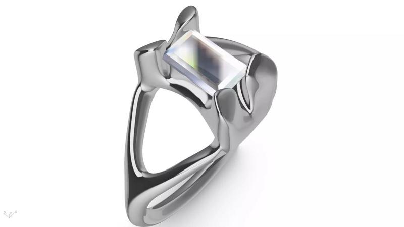 Modern BAGUETTE RING STL VERIFIED
