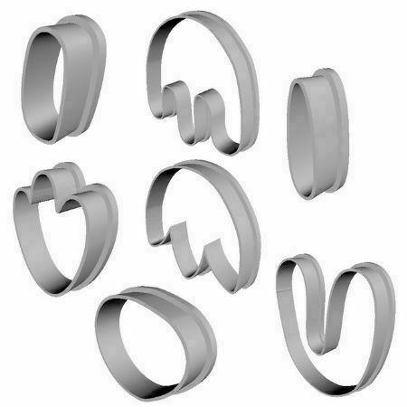 Organic flower dangle clay cutter shapes