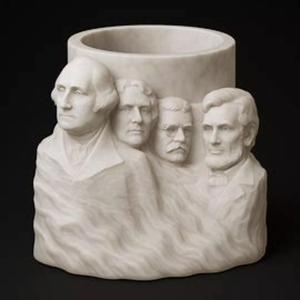 Majestic Mount Rushmore Marble Pen Holder Showpiece