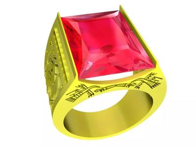 Simple Korean Diamond Men Ring 3D Model 4970A