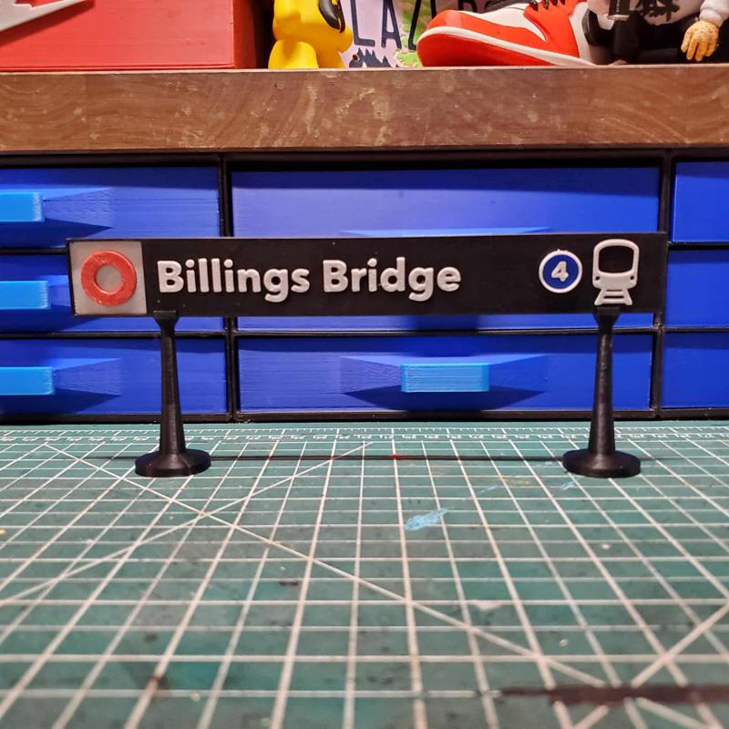 OCTranspo Transit - O Train light rail station signs, Ottawa Canada - Billing's Bridge