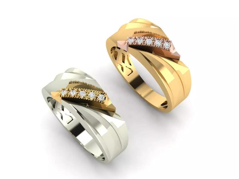 Single two piece or two color ring