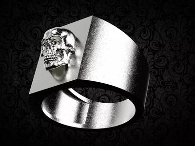 Skull ring art jewelry