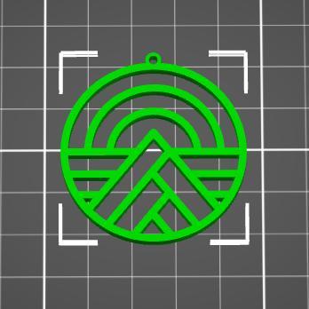 Schmuck, Ohrring oder Anhänger Sonnenaufgang über dem Berg