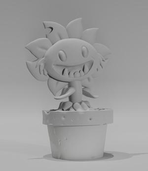 Primitive Sunflower Plant- 3D Model - Original Fan Art