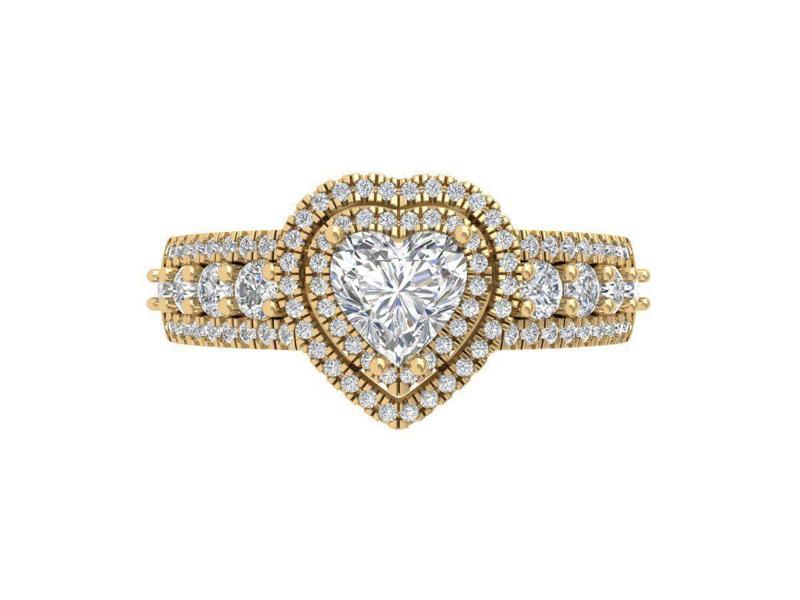 Heart Art Deco Ring