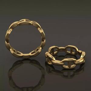 Hermes Style Link Ring Band Mix Size