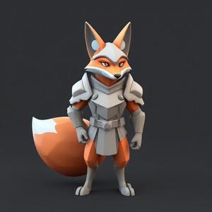 Warrior Fox – 3D Model of a Fierce and Fearless Fighter