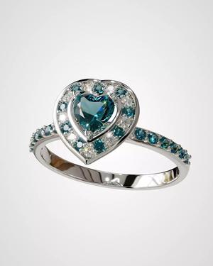 Heart-Shaped Halo Ring with Isocurve Band 3D Printable Jewelry