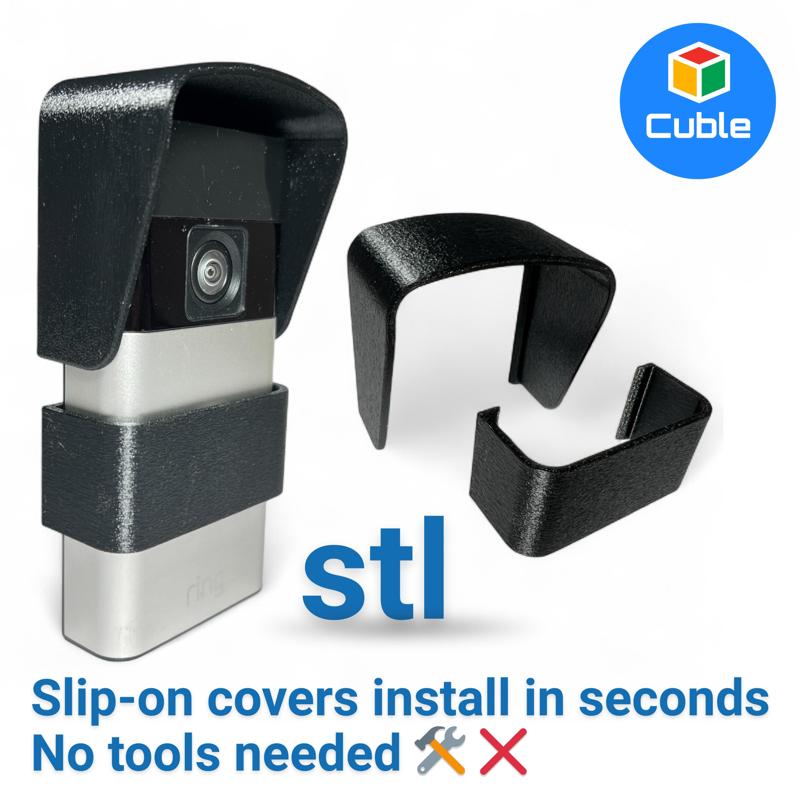 Cuble™ - STL File – Video Ring Doorbell 1, 2, 2nd Gen, 3, 3 Plus 4, Weather, Rain, Snow, Sun Shade & Do Not Disturb Cover | Digital Download