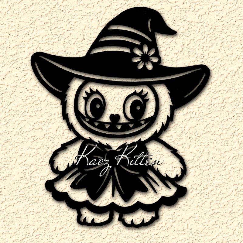 Happy Sweet Labubu Witch Wall Art Home Decor