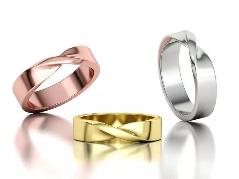 Mobius Wedding band 5mm wide ring 3dmodel
