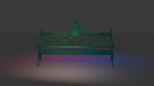 3D park bench