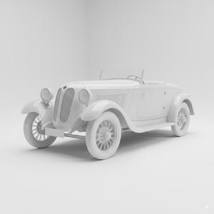 1928 German Compact Car 3D Model - Vintage Dixi Era Automobile