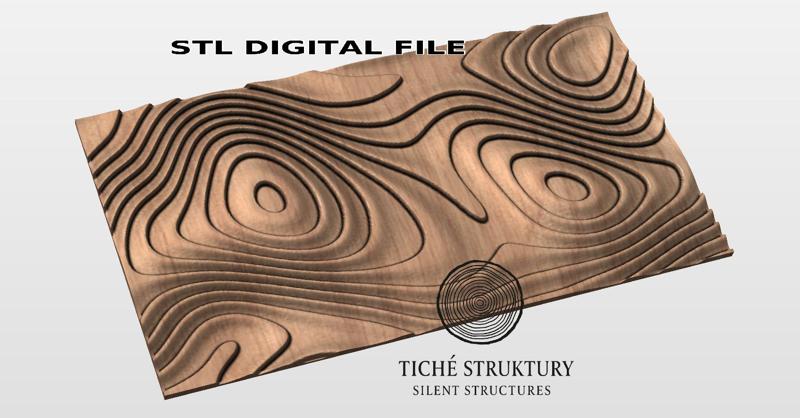 Topographic Lines – Abstract Geometric – 3D STL Model
