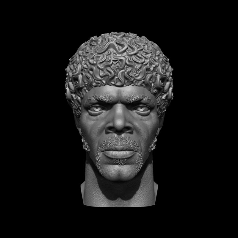 Samuel L. Jackson as Jules Winnfield – Pulp Fiction 3D Printable Bust STL and OBJ