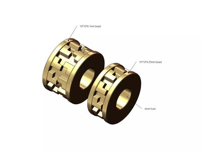 Notched pattern bead and bracelet spacer