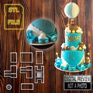 CORTANTE PARA PASTA DE AZÚCAR (FONDANT) - TREN 3D