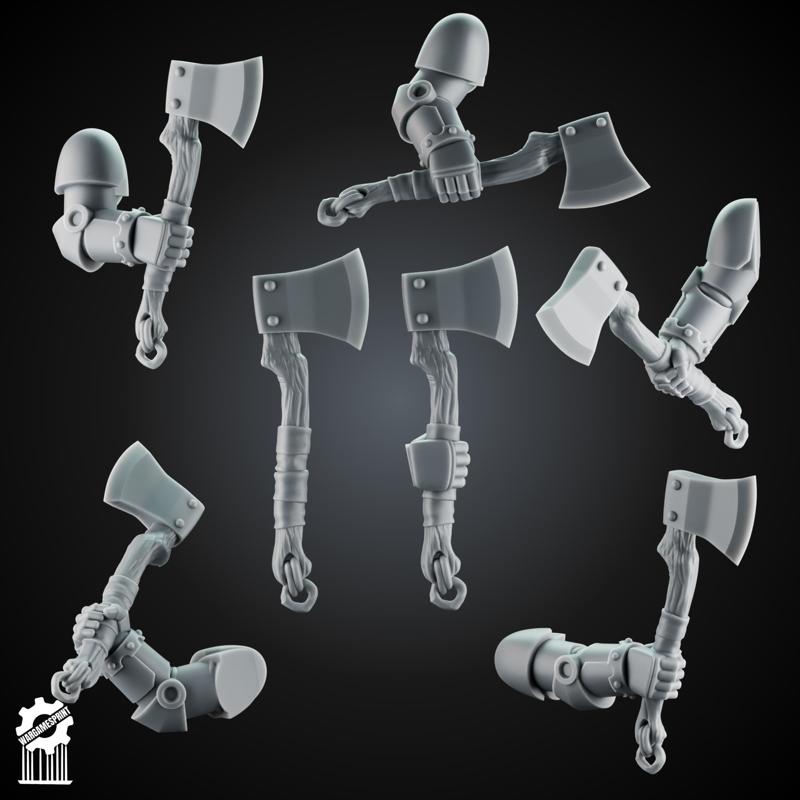 SET1 Grimdark Tomahawk Kit + 5 Dynamic Arms - Heroic 32mm Scale [Supported] [Supported
