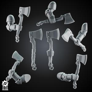 SET1 Grimdark Tomahawk Kit + 5 Dynamic Arms - Heroic 32mm Scale [Supported] [Supported