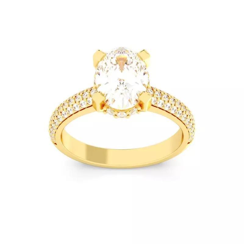 Oval Cut Hidden Halo Engagement Ring