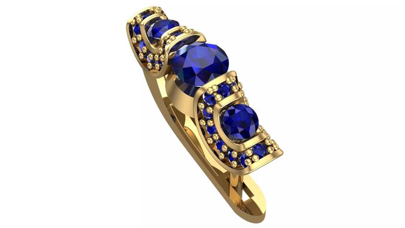 Golden Elegance Meets Blue Passion - Earring Collection--DL30--