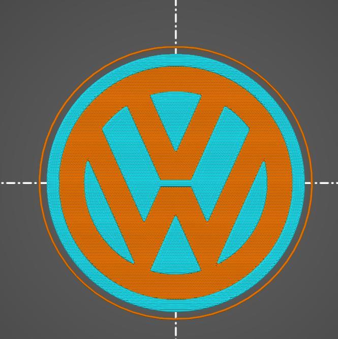 VW logo emblem badge with and without base