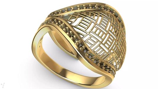designer diamond abstract jali ring stl verified