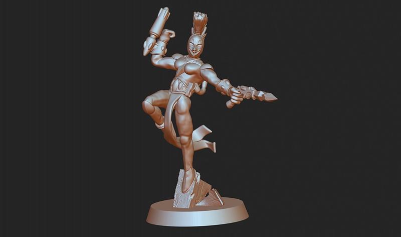 Harlequine Female Squad Combatant Aurora 3D print model *PRE-SUPPORTED*