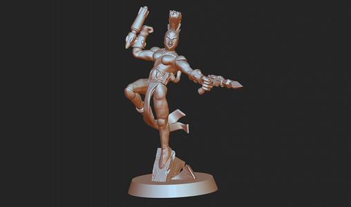 Harlequine Female Squad Combatant Aurora 3D print model *PRE-SUPPORTED*