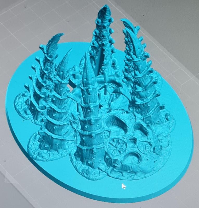 40k Flying Base with Tyranid Scenery v3