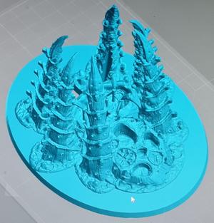 40k Flying Base with Tyranid Scenery v3