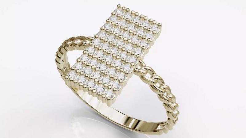 Jewelry Diamond Cuban Ring Model RZ08