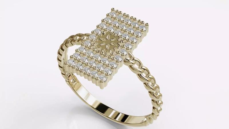 Jewelry Diamond Cuban Ring Model RZ12